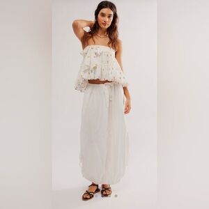 Free People Picture Perfect Parachute Skirt White Small